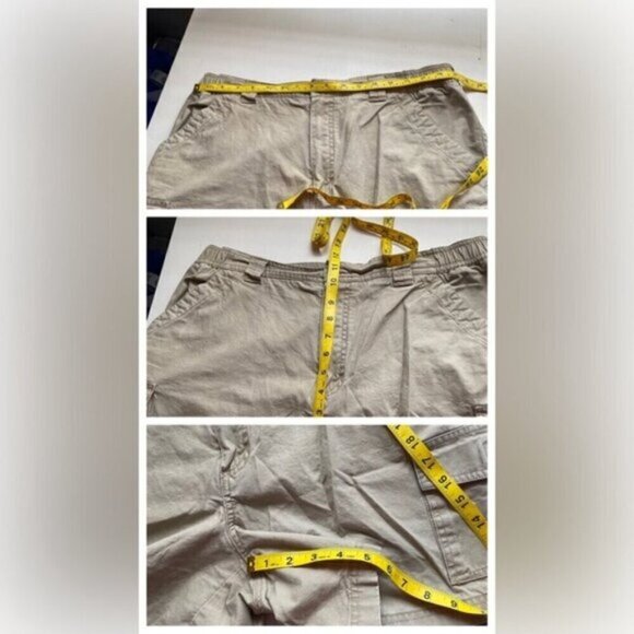 L.L. Bean Tropic-Weight Cargo Shorts Men 34 Tan Comfort Waist 100% Cotton Pcoket - Picture 10 of 12